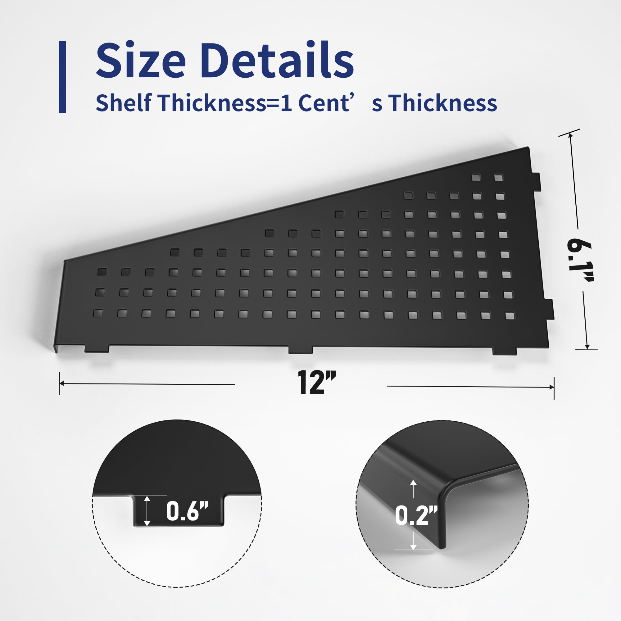 Bernkot Corner Shower Shelf Matte Black 12" Trapezoid Tiled Shelf with Grid Design 304 Stainless Steel, Recessed Bathroom Shelves for Bathroom Storage, Grouted Shelf 2 Pack