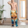 thumbnail image 6 of Lsque Fiery Red Maple Leaf Fox Print Men's Pajama Pants, Lounge Pant - Comfortable Home Wear,Elastic Waistband, Stylish Design-X-Large, 6 of 9