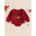 thumbnail image 4 of FOCUSNORM Combinaison en Molleton de Noël pour Bébé Fille Elk, Col Rond Brodé, Manches Longues, Barboteuse Adorable, 4 of 9