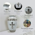 thumbnail image 2 of White Cross Urns for Cremation Ashes Large Urn XL or Small Keepsake Urns for Human Ashes & Urns for Human Ashes for Home or Burial Small Urns for Human Ashes, 2 of 11