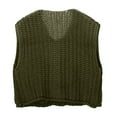 thumbnail image 4 of Womens Vest Top for Fall Fashion Sleeveless Sweater Trendy Must Haves Women's Sleeveless Knit Cardigan Vest With Pockets And Buttons Solid Color Short Style, 4 of 8