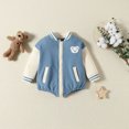 thumbnail image 2 of Mercatoo Baby Boy Girl Fall Outfit Zipper Long Sleeved Baseball Jacket Romper with Pocket Toddler Casual Clothes Set, 2 of 9