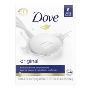 Dove Original Deep Moisturizing Beauty Bar Soap, Unscented, 3.75 oz (8 Bars)