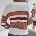 thumbnail image 5 of BLVB Womens Fall Sweaters V Neck Long Sleeve Color Block Striped Casual Knit Pullover Sweater Tops for Women, 5 of 5