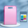 thumbnail image 1 of Plastic Exam Paper Organizer Bag with Label Sticker - 24cm x 36cm Large Capacity File Storage for Office Academic Documents Akmoler | Plastic, Pink, 1 of 8