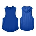 thumbnail image 4 of JTieacloth Men's Shirts Men Solid Color Brushed Camisole Hooded Sleeveless Sports Fitness Breathable Vest Casual Loose Comfortable Vest, 4 of 4