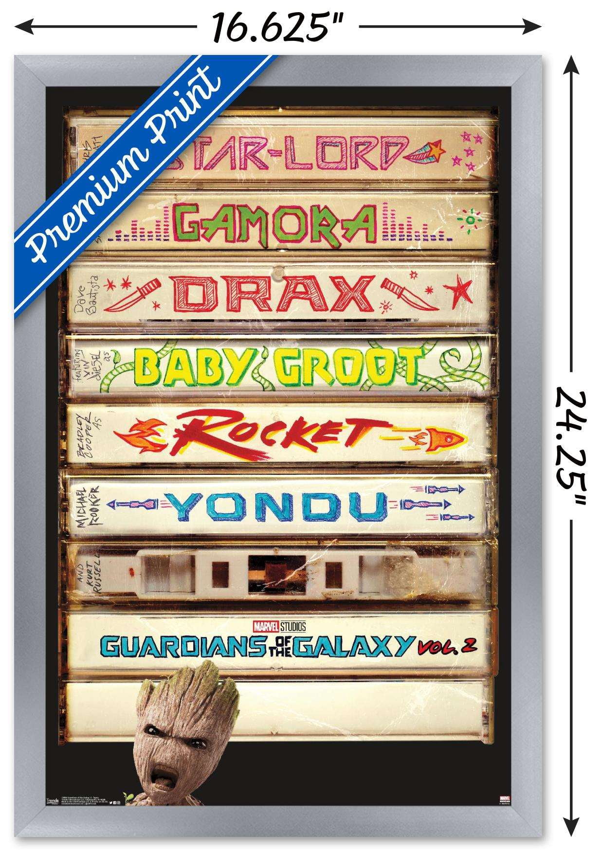 Marvel Cinematic Universe - Guardians of the Galaxy 2 - Tapes Wall Poster, 14.725" x 22.375", Framed