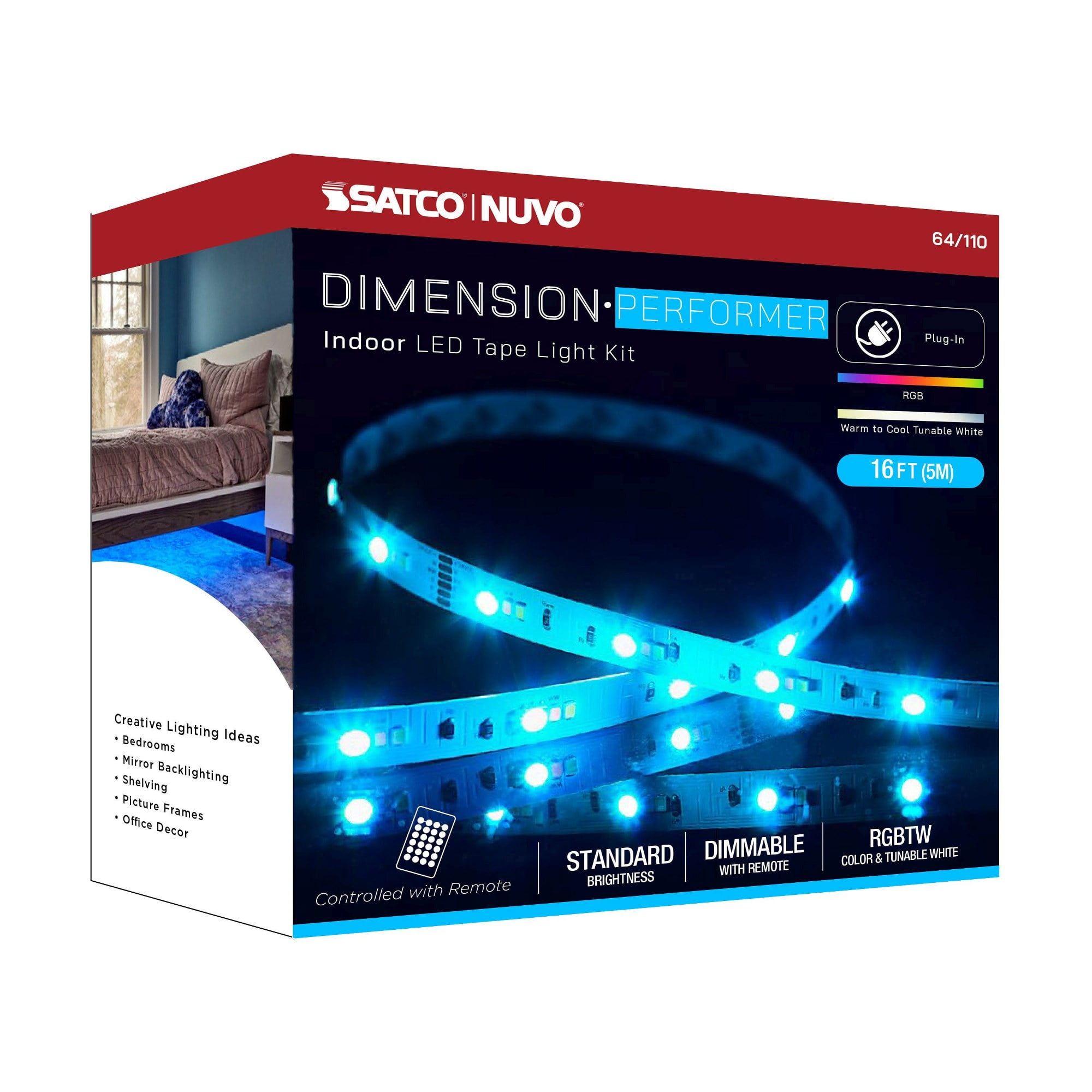 Nuvo Lighting - Dimension Performer - 12W LED Tape Light with Plug Connection In