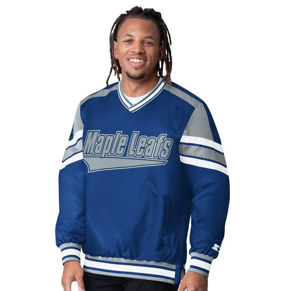 Men's Starter  Blue Toronto Maple Leafs Reliever V-Neck Pullover Jacket