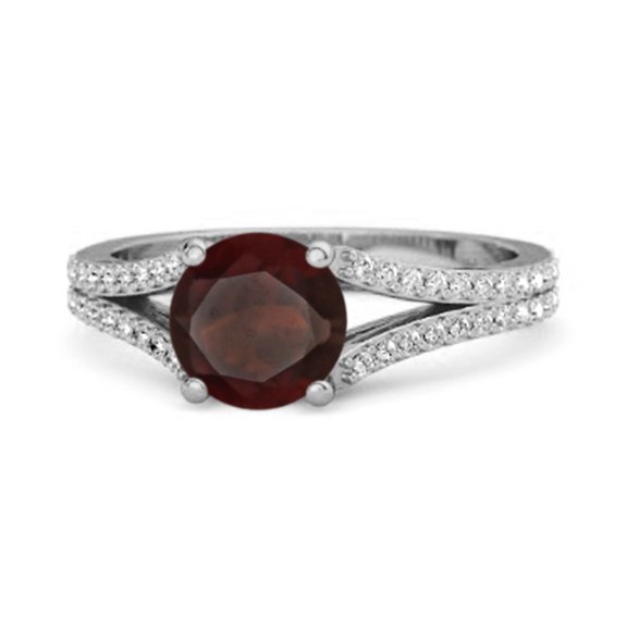 Felicity Design 925 Sterling Silver Garnet Solitaire Accents Women's Mother's Day Gift Ring