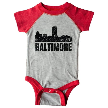 

Inktastic Baltimore Skyline Grunge Gift Baby Boy or Baby Girl Bodysuit