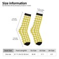 thumbnail image 2 of Honeii Yellow Checkboard Print Adult Socks,Crew Socks,Casual Calf Socks,Daily Wear Socks for Men & Women, Perfect for Sports, Casual and Everyday Use, 2 of 6