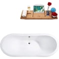 thumbnail image 3 of 72" Cast Iron R5180CH Soaking freestanding Tub and Tray with External Drain, 3 of 7