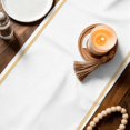 thumbnail image 2 of Spring Blue Flowers Cotton Linen Table Runner for Dining Kitchen, Retro Tea Cup Phrases Country Wedding Outdoor Party Tablerunners Decoration, Dresser Scarf Coffee Tablecloth Runners 13x70 Inches, 2 of 9