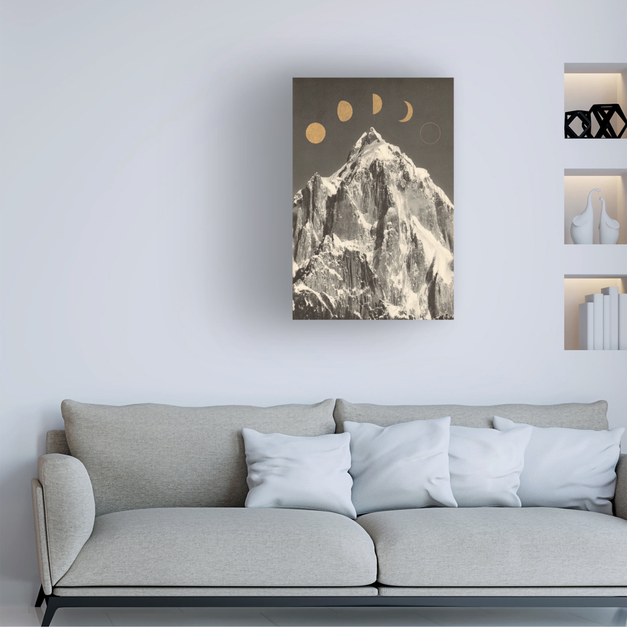 Trademark Fine Art Florent Bodart Moon Phases aaa Canvas Wall Art