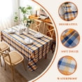 thumbnail image 3 of Fall Plaid Waterproof Tablecloth \u2013 Orange, Blue & White Check Pattern \u2013 Thanksgiving Harvest Table Cover, Stain-Resistant & Durable, W60 x L120 in, 3 of 8