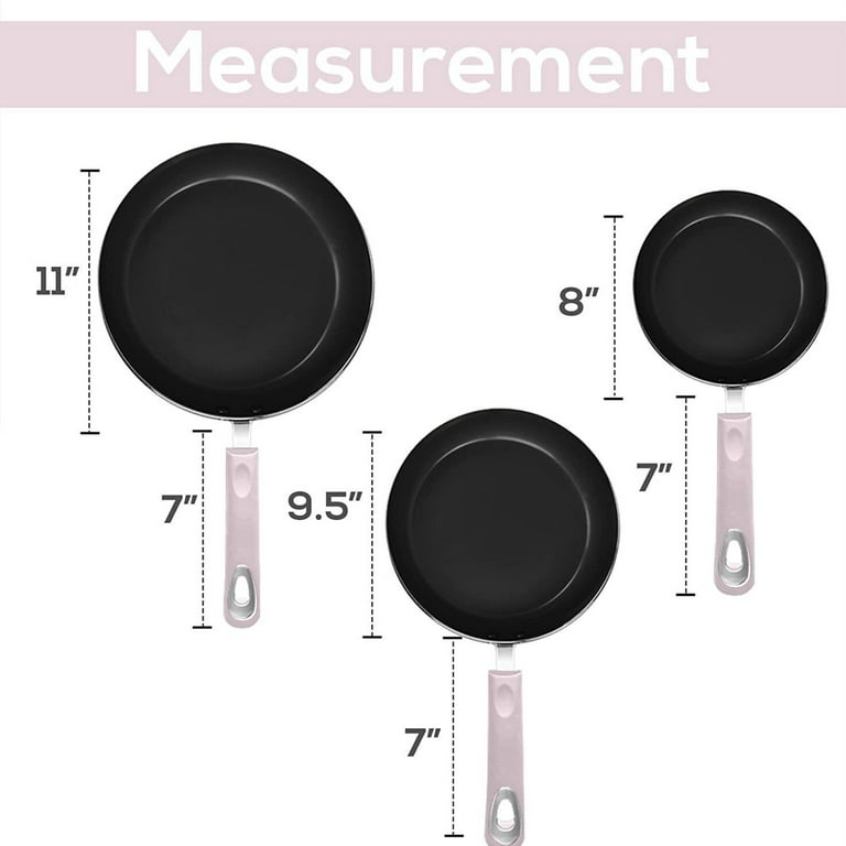3 Piece Classic Nonstick Open Fry Pan (8, 9.5, 11 Inches Set) – Not a  Square Pan
