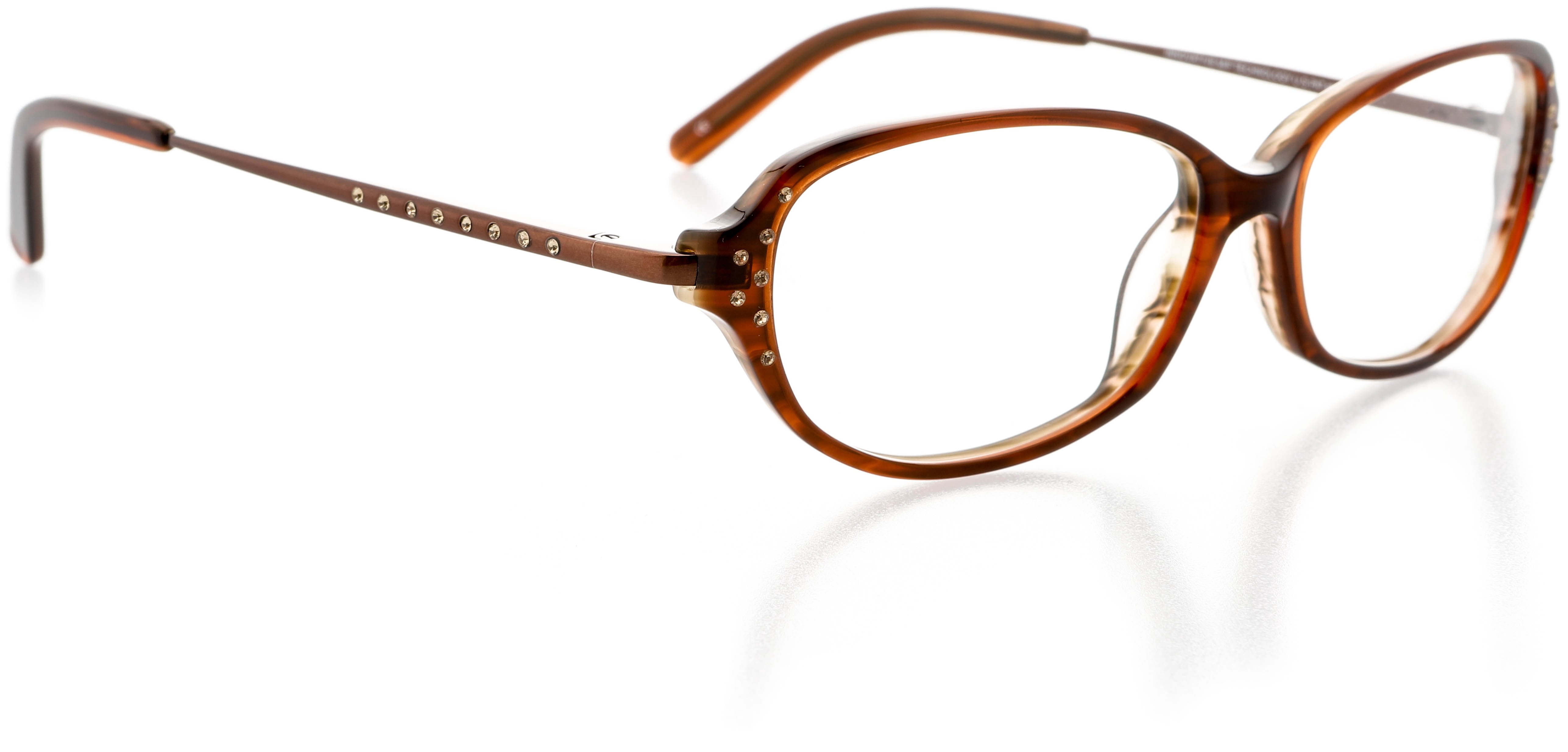Womens Optical Eyewear - Oval Shape, Plastic Full Rim, Hazel