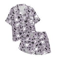 thumbnail image 2 of Kiijoy Little Girls Halloween Pajama Set Short Sleeve Button Down Top Shorts, Sizes 6-7, 2 of 4