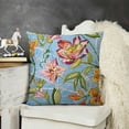 thumbnail image 2 of Floral Throw Pillow Cushion Cover, Tiger Lily in Retro Vibrant Colors Essence Buds Florets Picture, Decorative Square Accent Pillow Case,  Yellow Sky, 2 of 5