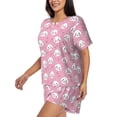 thumbnail image 2 of Naloa Cute Cat Women's Short-Sleeved Pajama Set, Loungewear, Summer pajamas, Breathable Cozy - 3X-Large, 2 of 9