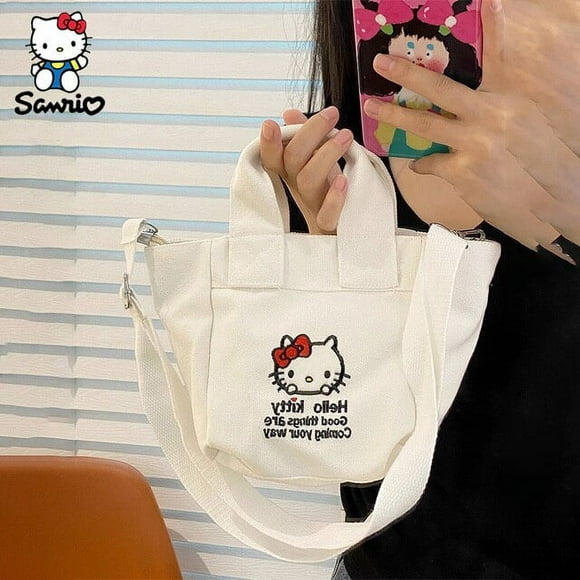 New Sanrio Cross Bag Kawaii Cartoon Hello Kitty Handbag Kuromi Shoulder Bags Canvas Backpack Hello Kitty Things Gifts Wholesale