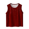 thumbnail image 2 of HAOTAGS Casual Summer Tank Tops for Toddler Kids(3-15Years) Solid Color Breathable Sleeveless Tank Tops Red 8 Years, 2 of 6