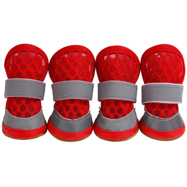 2 pares de botas para perros, zapatos para perros, zapatos para perros pequeños, zapatos para perros grandes, rojo, talla 1