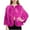 Hot Pink, variant on Vmvidoty Girls Shiny Party Long Sleeve Lightweight Zipper Metallic Jacket Sky Blue 6-7 Years