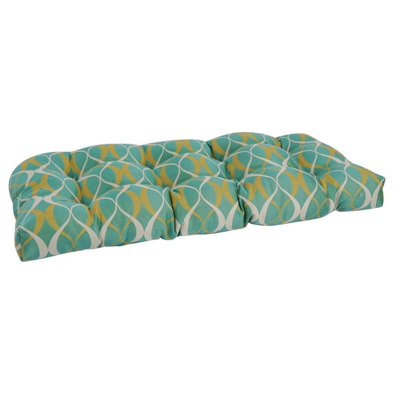 Blazing Needles 93180-LS-PO-006 42 x 19 in. U-Shaped Premium Outdoor Tufted Outdoor Loveseat Cushions, Duo Seaspray