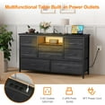 thumbnail image 6 of Garvee 8-Drawer Chest of Drawers with LED Lighting, Multifunctional TV Cabinet with Charging Station, Metal Frame & Fabric Drawers, Ideal for Bedroom & Living Room Storage, black willow, 6 of 8