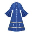 thumbnail image 5 of Aislor Women's Clergy Robe Flared Sleeves Church Minister Liturgical Vestment Robes Royal Blue XXL, 5 of 7