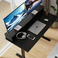thumbnail image 2 of 2-Tier Height Adjustable 45" Electric Standing Desk - Upgraded Ultra Durable Home Office Large Rectangular Computer Table or Laptop Sit Stand Workstation - BLACK, 2 of 6