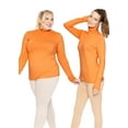 thumbnail image 2 of Stretch Is Comfort Women's Warm Long Sleeve Turtleneck Top Orange 3X, 2 of 6