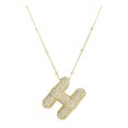 thumbnail image 2 of UIX A Z Bubble Letter Necklace Gold Balloon Initial Necklaces Rhinestone Letter Pendant Necklaces for Women Trendy, 2 of 4