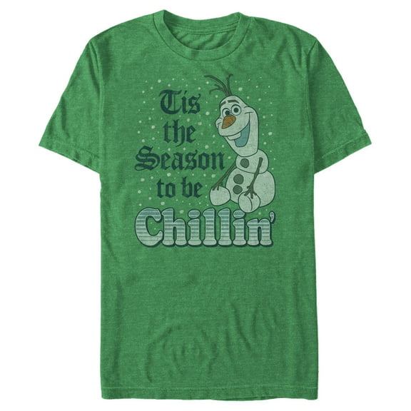 Men's Frozen Olaf Tis The Season To Chill Graphic Tee Kelly Heather 3X Large