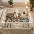thumbnail image 2 of WOBOGO Carpet Patterns Baby Playmats Extra Large Waterproof Rollable Activity Pads for Toddlers 50×50inch, 2 of 7