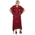 thumbnail image 3 of Bimba Women's Maroon Asymmetrical Hem Maxi Dress With Scarf Summer Dresses-8, 3 of 9