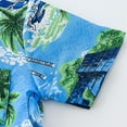 thumbnail image 5 of Uccdo 2-14T Kids Boys Hawaiian Outfits Coconut Tree Printed Button Down Shirt Tops + Shorts Beachwear 2Pcs Toddler Teens Summer Holiday Clothes Set, 5 of 8