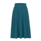 thumbnail image 4 of Faldas Umfun para mujer, lisas, elásticas, de cintura alta, línea A, plisadas, con dobladillo suelto, básicas, informales, versátiles, maxifalda midi, color caqui, talla 2XL, 4 of 5