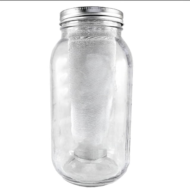 Filtros para cafeteras de boca ancha de acero inoxidable para tarro de cristal, malla ultrafina, té con infusor de frutas, preparación de café helado