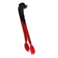 thumbnail image 3 of Trenzas para casco de motocicleta, coleta, decoración para el cabello, 55 cm, aptas para mujeres y hombres, color negro A-negro rojo, 3 of 7