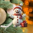 thumbnail image 6 of Zhourta Acrylic Christmas Snowman with Red Scarf and Hat decoration Ornaments 2D Flat Christmas Pendant Christmas Tree Pendant, 6 of 6