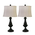 thumbnail image 1 of Sagebrook Home S/2 Metal 26" Pillar Table Lamps, Brown, 1 of 1