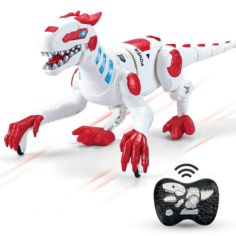 WISHTIME Rechargeable Remote Control Dinosaur Toys for Kids - Light Walking & Roaring Realistic Velociraptor Toy, RC Robot Dragon 3-5 4-7 Years Old Boys Girls - Walmart.com