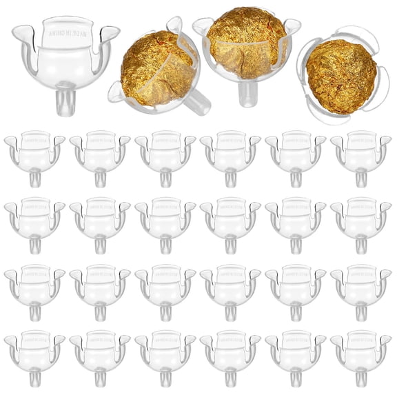 Hemobllo Chocolate Flower Base Transparent Plastic for Storage Use 50Pcs