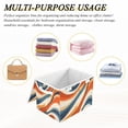 thumbnail image 6 of Yayeee Collapsible Cube Storage Bin with Lid Fabric Closet Decorative Basket with Handles, Beige Abstract Wavy, 6 of 7