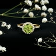 thumbnail image 3 of Rosec Jewels Natural Peridot Engagement Ring with Diamond Halo - Real 2 Carat Peridot Ring for Women (AAA Quality), 14K Yellow Gold, US 4.00, 3 of 8
