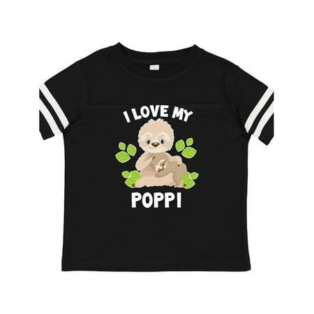 

Inktastic Cute Sloth I Love My Poppi with Green Leaves Gift Toddler Boy or Toddler Girl T-Shirt