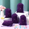 thumbnail image 4 of Bolsas de terciopelo con cordón Hillban para joyería, 4 x 6 pulgadas, color morado, 4 of 6